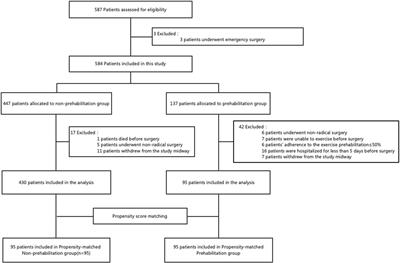 Effect of short-term prehabilitation of older patients with colorectal cancer: A propensity score-matched analysis